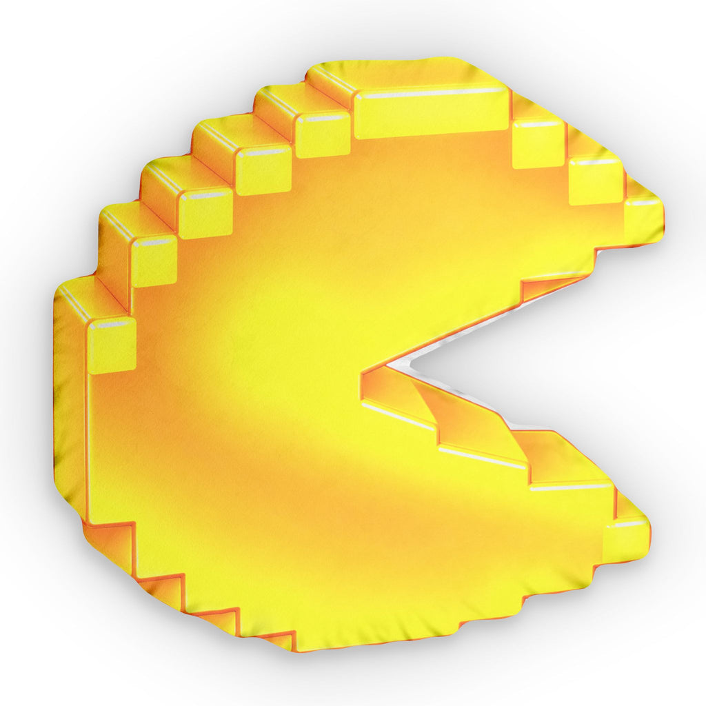Pixel Pac-Man Custom Shaped Pillow — Retro Arcade Gaming Decor