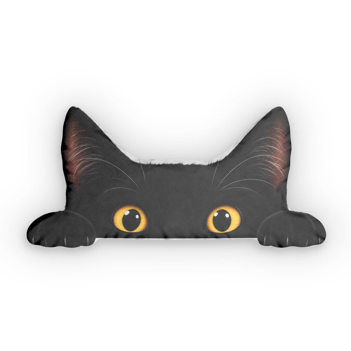Peekaboo Black Cat Shaped Pillow — Custom Cat Face Accent Pillow