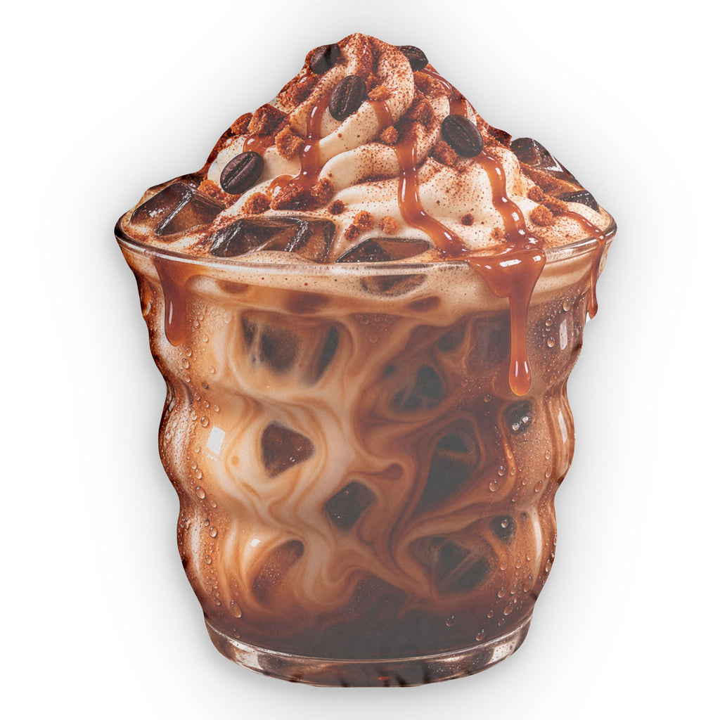 Coffee Cup Pillow — Realistic Iced Mocha Shaped Throw Pillow