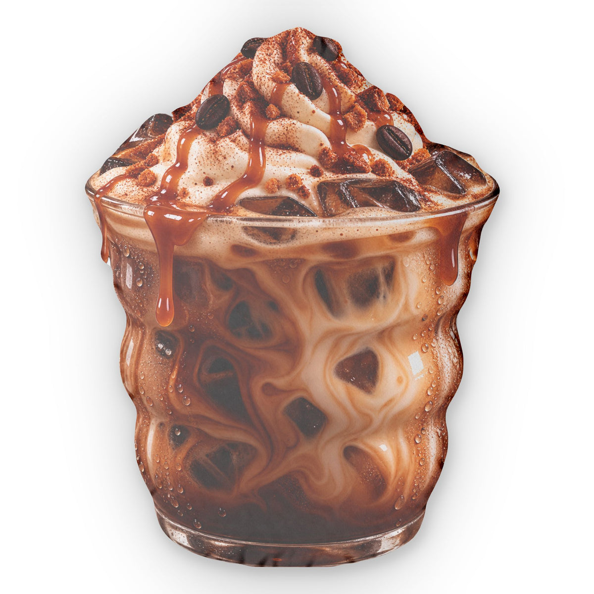 Coffee Cup Pillow — Realistic Iced Mocha Shaped Throw Pillow