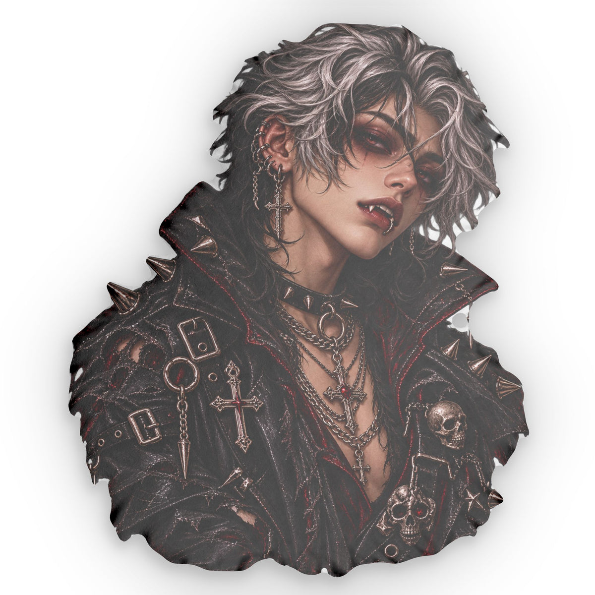 The Graveyard Heartthrob Shaped Pillow — Dark Anime Character Cushion