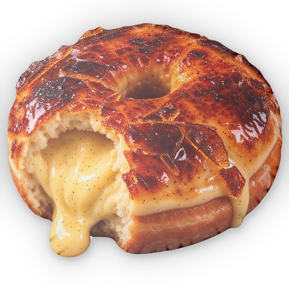 Creme Brulee Donut Shaped Pillow – Realistic Cream Cheese Donut Cushion