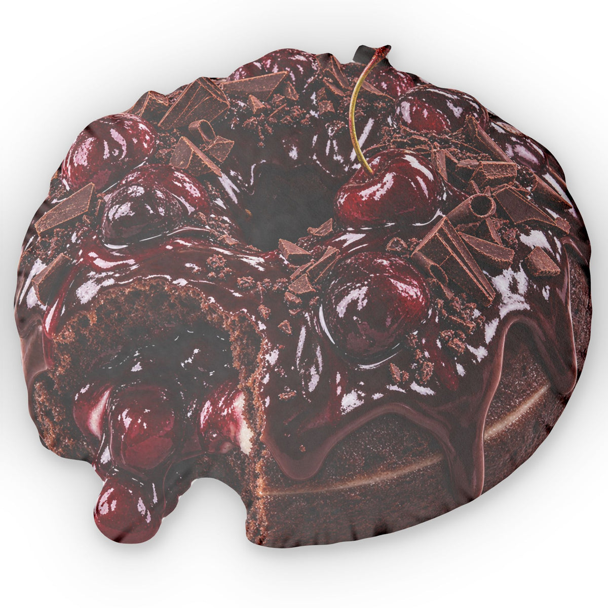 Cherry Chocolate Bomb Pillow — Custom Shaped Dessert Throw Pillow