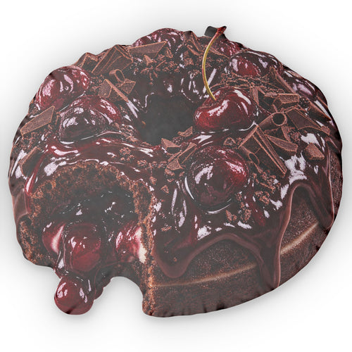 Cherry Chocolate Bomb Pillow — Custom Shaped Dessert Throw Pillow