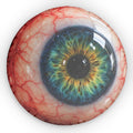Eyeball Round Pillow — Realistic Blue-Green Iris Decorative Cushion for Halloween & Gothic Home Decor