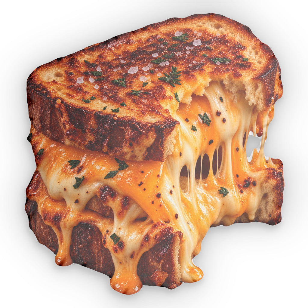 Grilled Cheese Shaped Pillow — Melty Cheese Novelty Throw Pillow