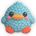 Cute Blue Chick Plush Pillow — Custom Shaped Decorative Throw Cushion