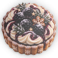 Holiday Berry Tart Pillow — Decorative Round Dessert Throw Pillow