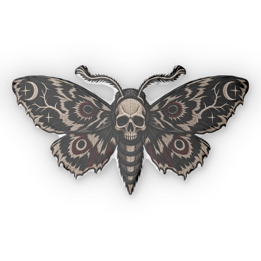 Skull Moth Shaped Pillow — Gothic Decorative Cushion