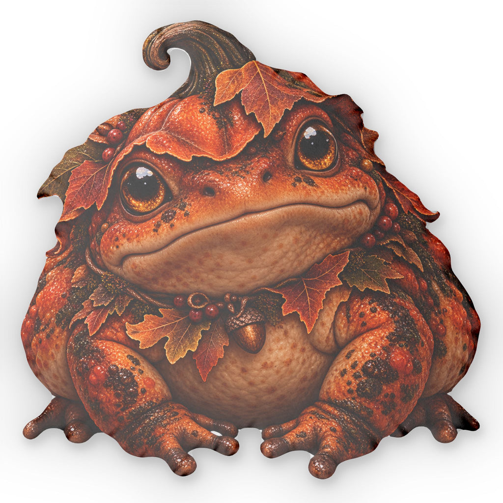 Pumpkin Toad Shaped Pillow — Cute Fall Decorative Throw Pillow
