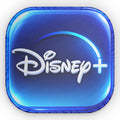 Disney Logo Custom Shaped Logo Pillow — Square Blue Streaming App Design