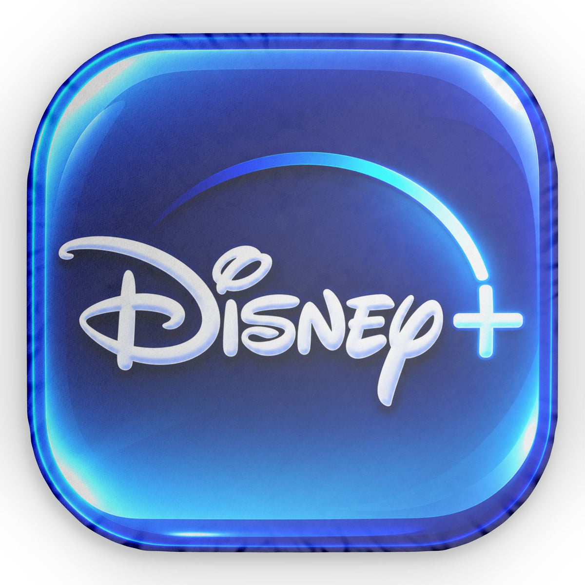 Disney Logo Custom Shaped Logo Pillow — Square Blue Streaming App Design