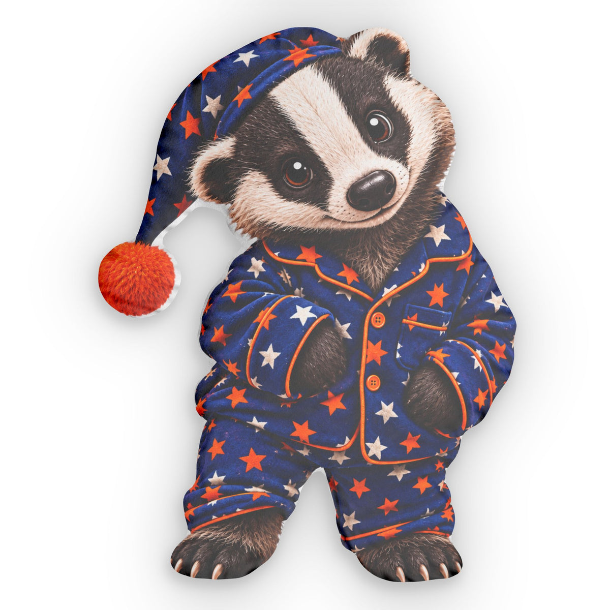 Badger Shaped Pillow — Cute Starry Pajama Plush Throw