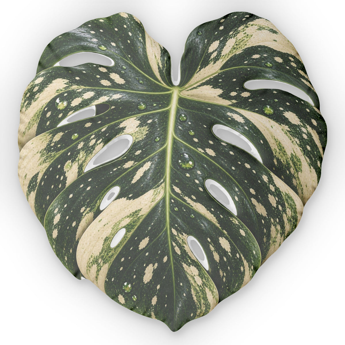 Thai Constellation Monstera Leaf Shaped Pillow — Tropical Plant Cushion