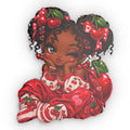 Cherry Girl Shaped Pillow — Cute Kawaii Afro Puff Decorative Pillow