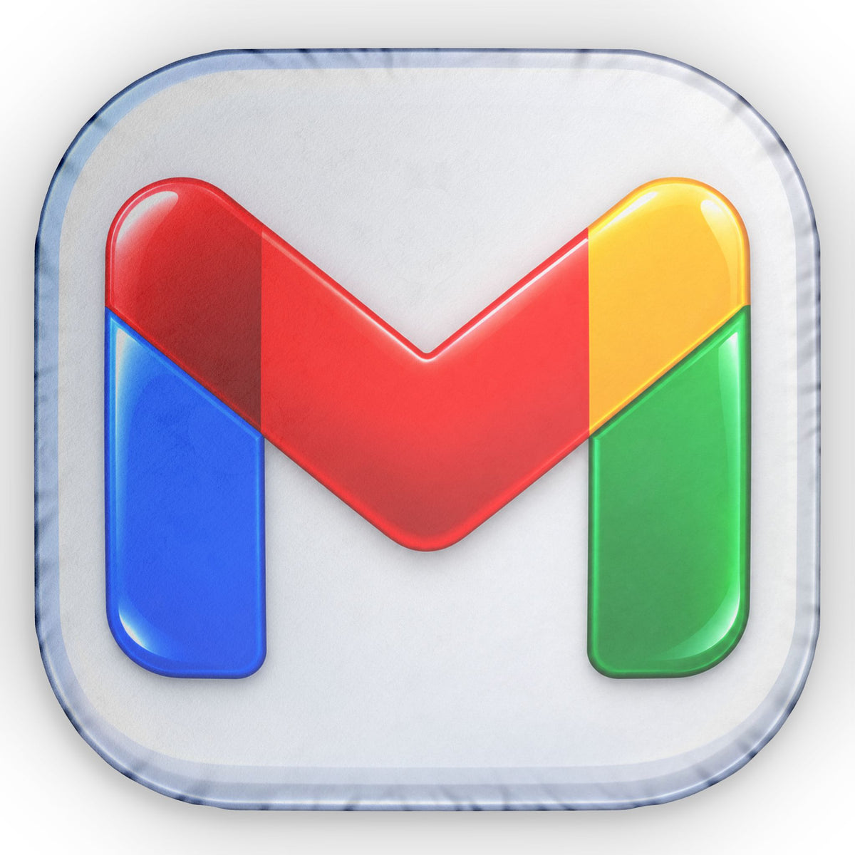 Gmail Logo Shaped Pillow — Colorful App Icon Throw Pillow