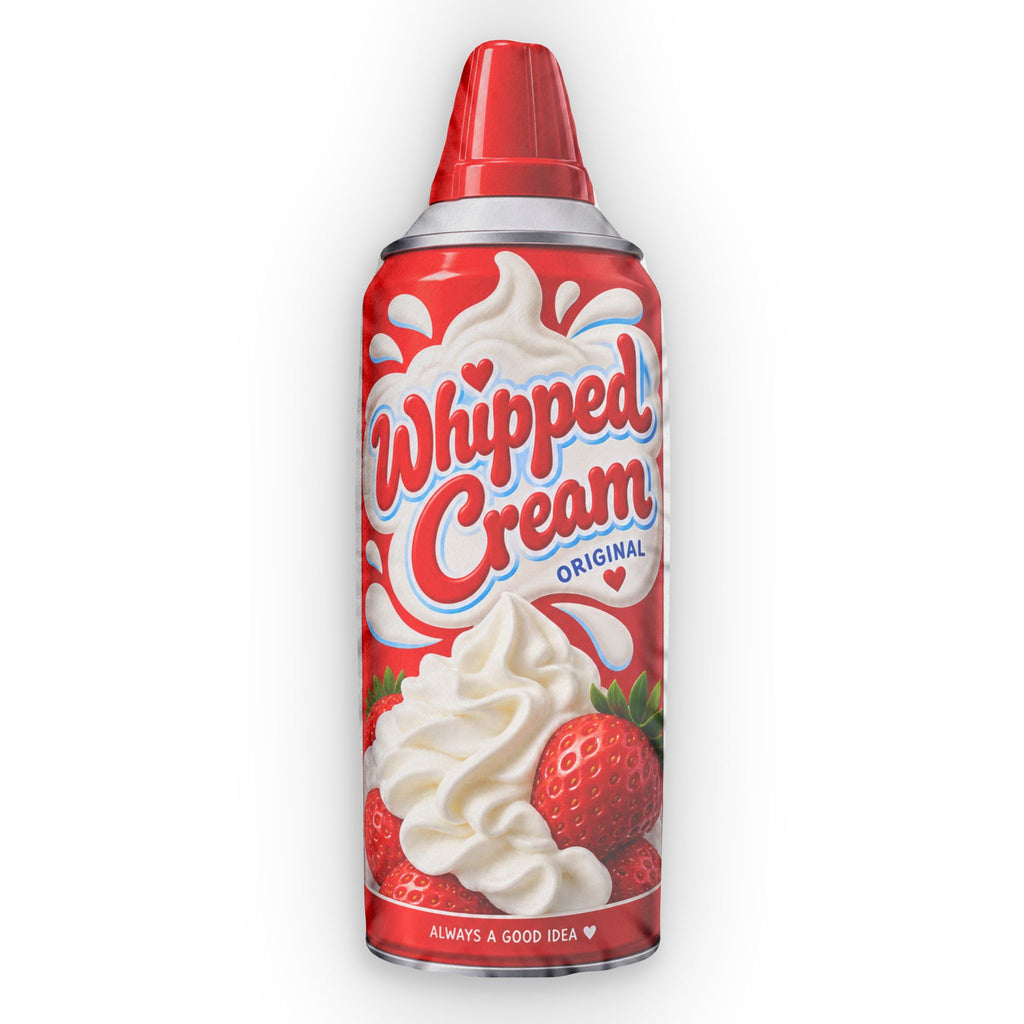 Whipped Cream Can Pillow — Novelty Food-Shaped Decorative Cushion