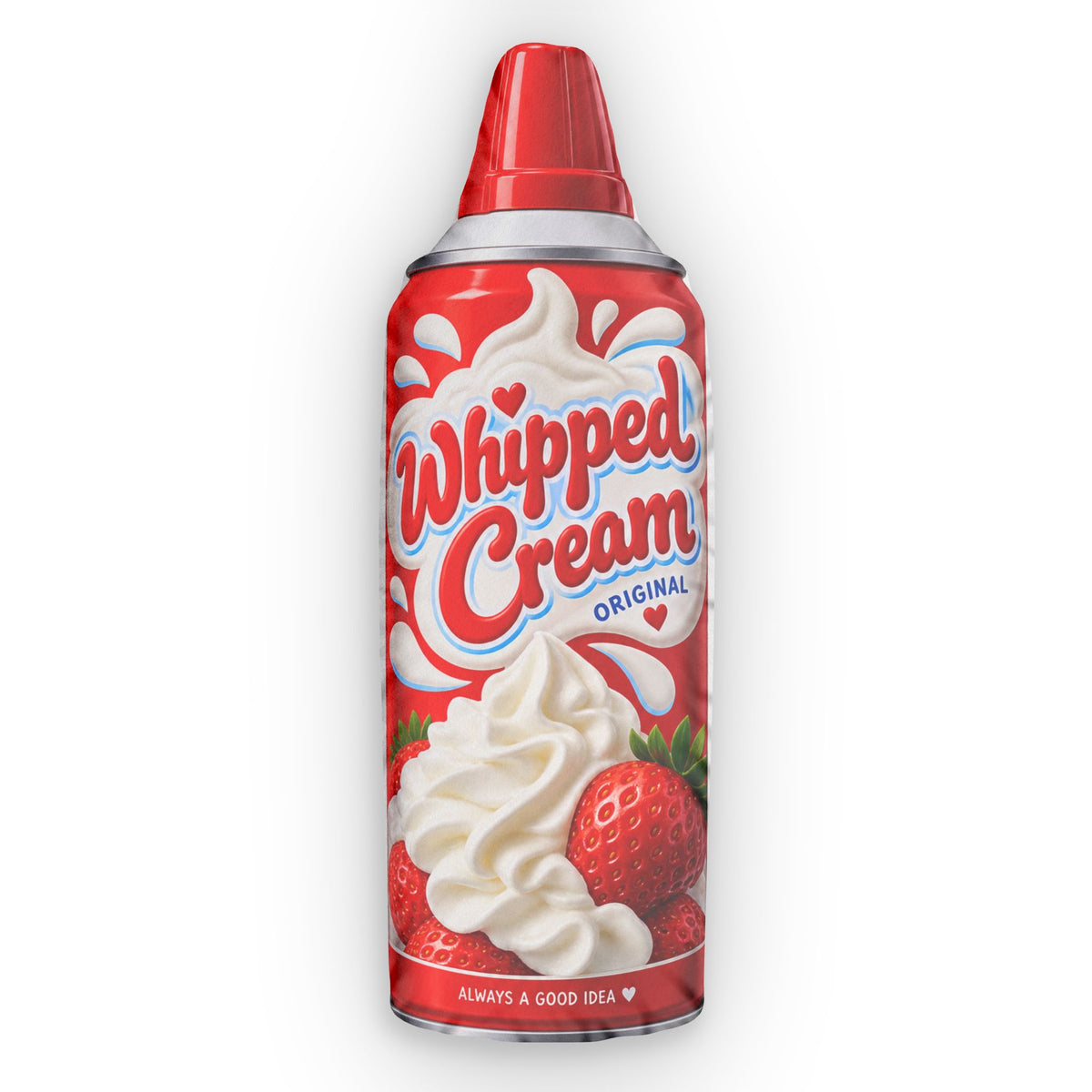 Whipped Cream Can Pillow — Novelty Food-Shaped Decorative Cushion