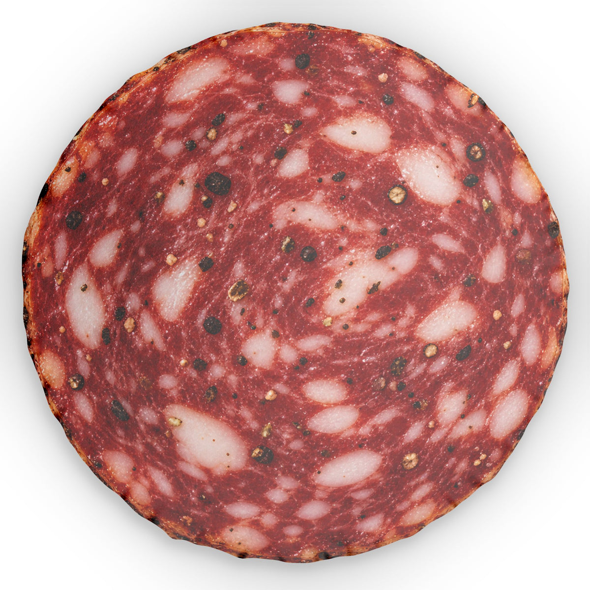 Salami Slice Pillow — Novelty Circular Decorative Throw Pillow