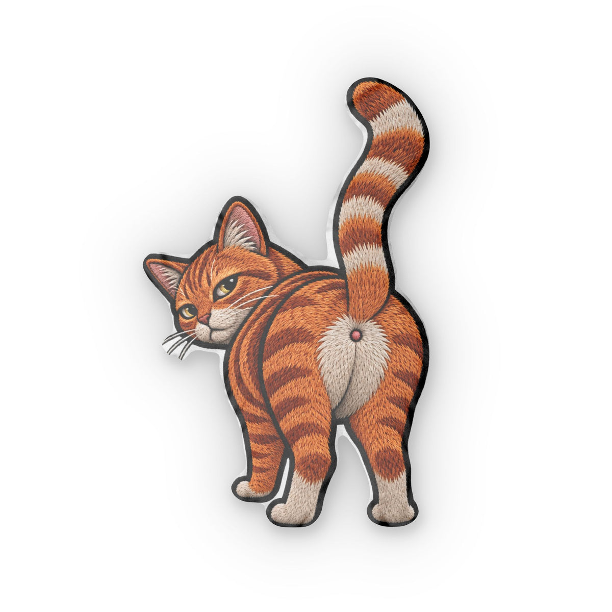 Funny Ginger Cat Butt Shaped Pillow — Novelty Cat Throw Pillow