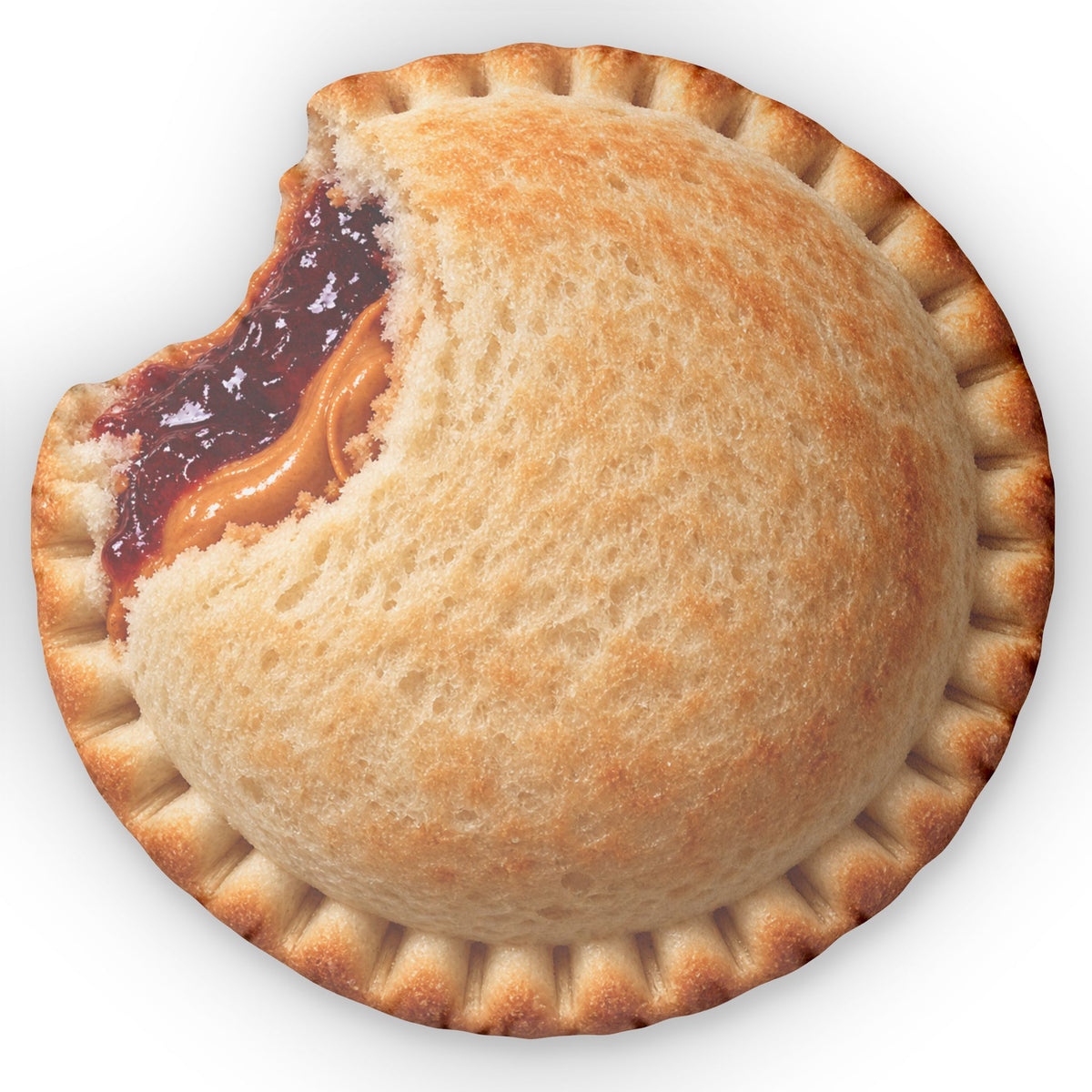 Hand-Pie Shaped Pillow — Realistic Bite-Detail Dessert Cushion