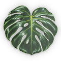 Monstera Leaf Shaped Pillow — Tropical Decorative Throw Cushion