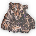 Tiger Skeleton  Pillow — Gothic Purple Accents, Custom Shaped Throw Pillow