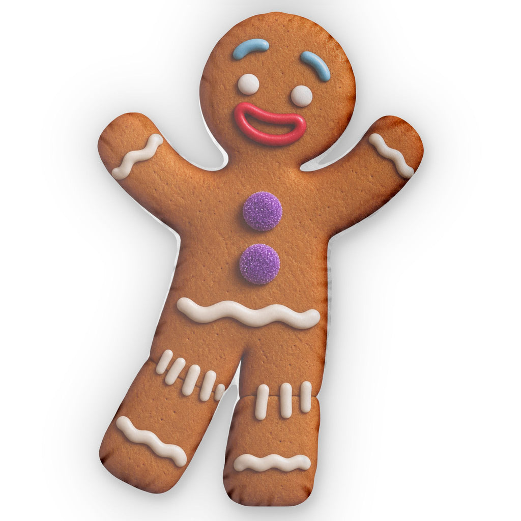 Gingerbread Man Shaped Pillow – Cozy Holiday Cookie Plush