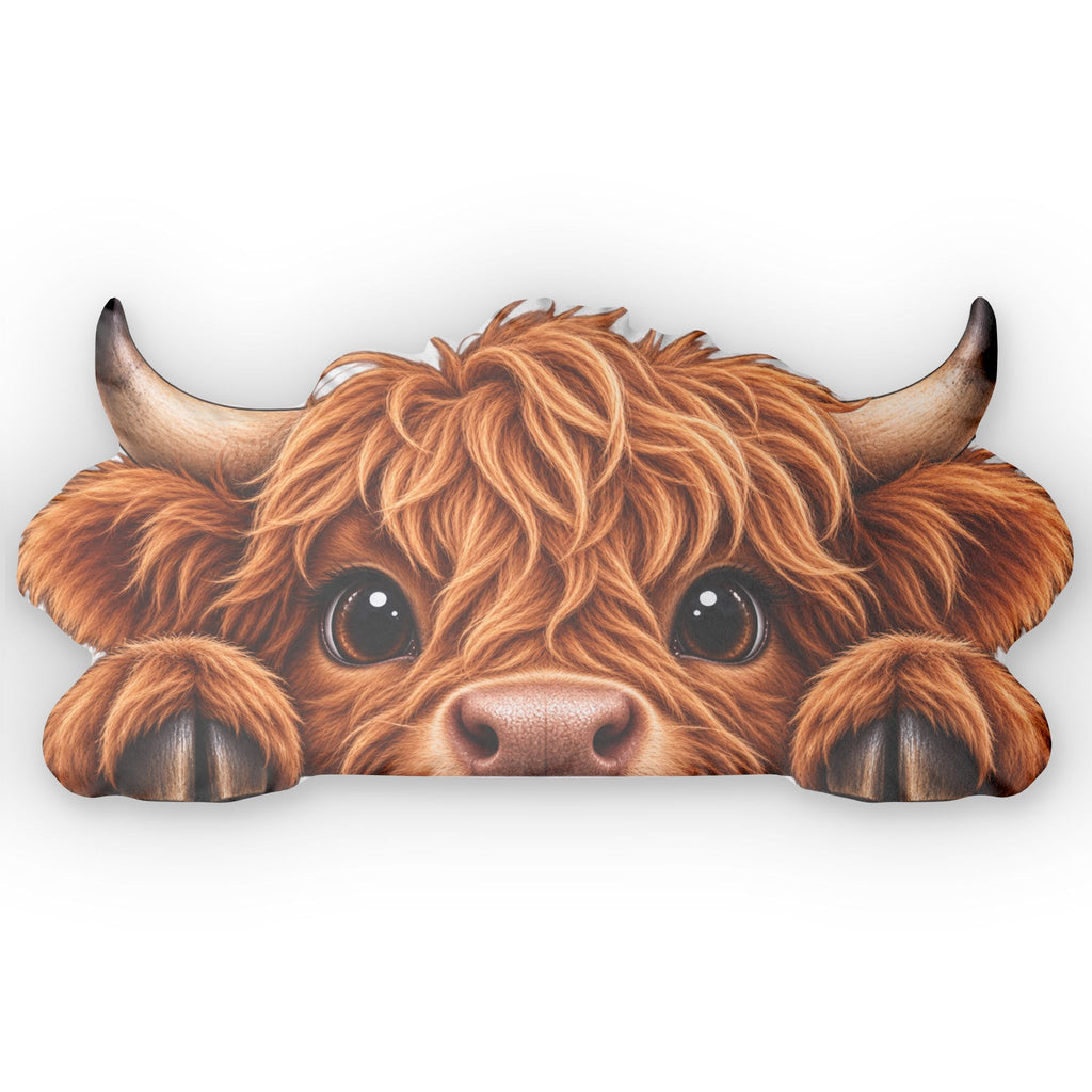 Highland Cow Shaped Pillow — Cute Fluffy Calf Decorative Throw