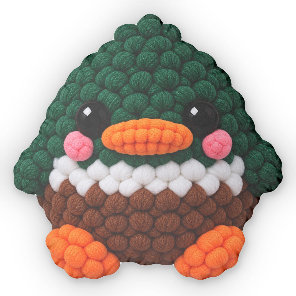 Cute Crochet Penguin Pillow — Custom Shaped Plush Cushion