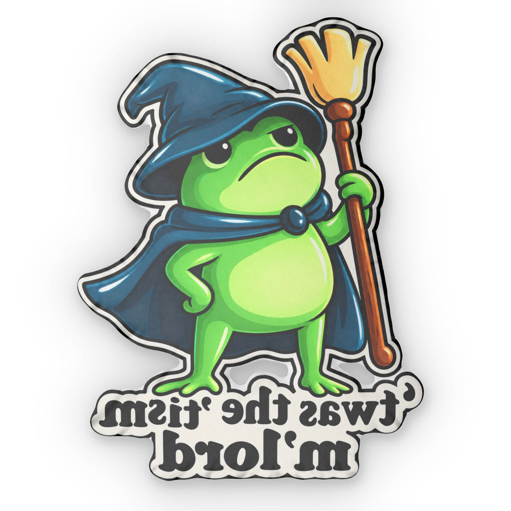 Wizard Frog Shaped Pillow – "'Twas the 'rism, m'lord" Novelty Cushion