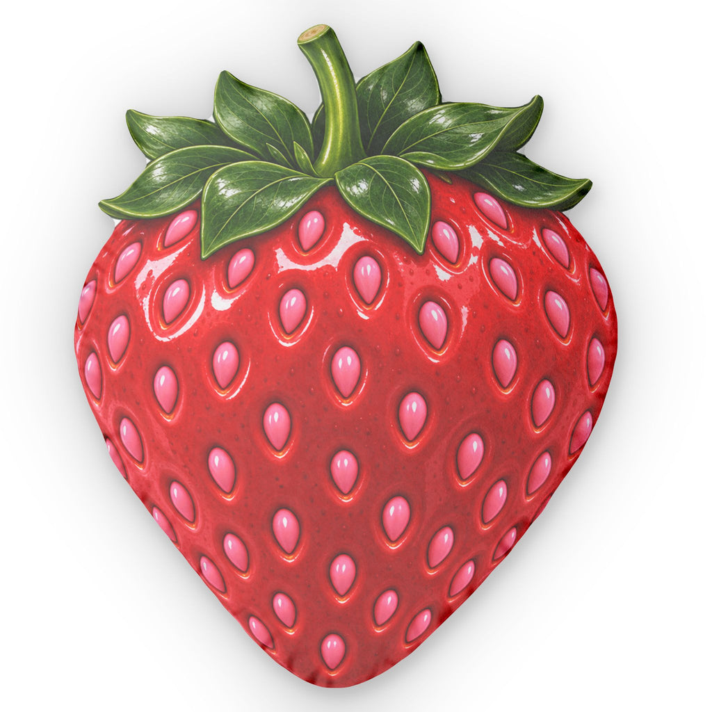 Strawberry-Shaped Decorative Pillow — Cute Fruit Cushio n for Kids & Kitchen Decor