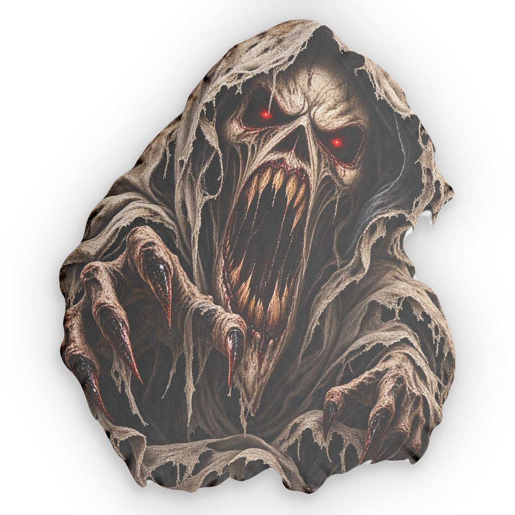 Horror Monster Pillow — Custom Shaped Creepy Red-Eyed Demon Throw