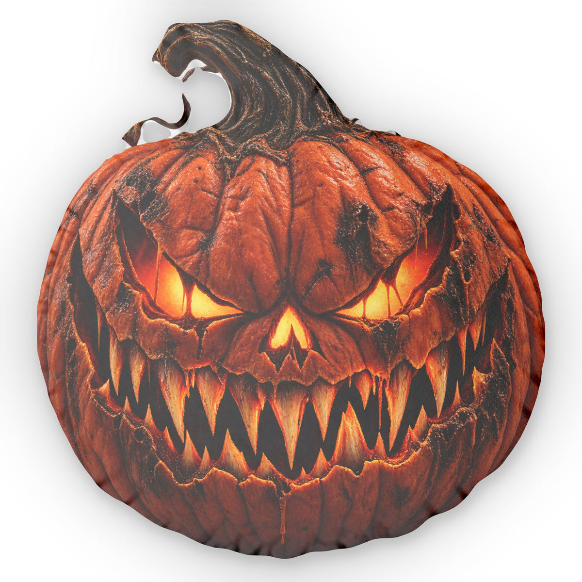Scary Jack-O'-Lantern Pumpkin Pillow — Halloween Decor