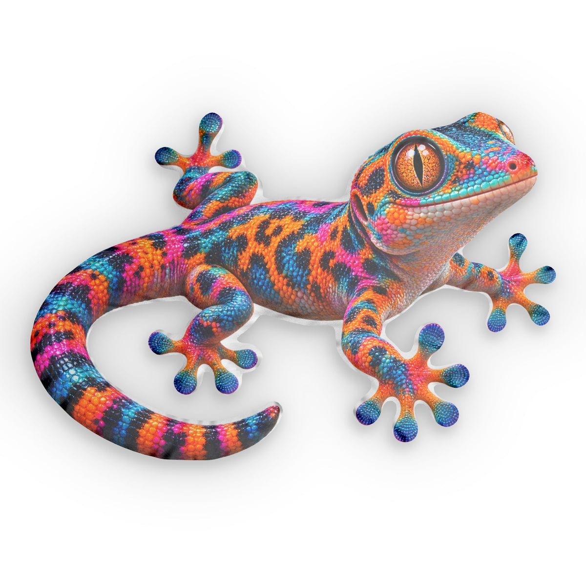 Colorful Neon Gecko Custom Shaped Pillow | Gecko Pillow
