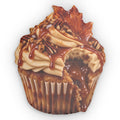 Brown Butter Maple Cupcake-Shaped Throw Pillow — Realistic Fall Maple Cupcake Accent Pillow