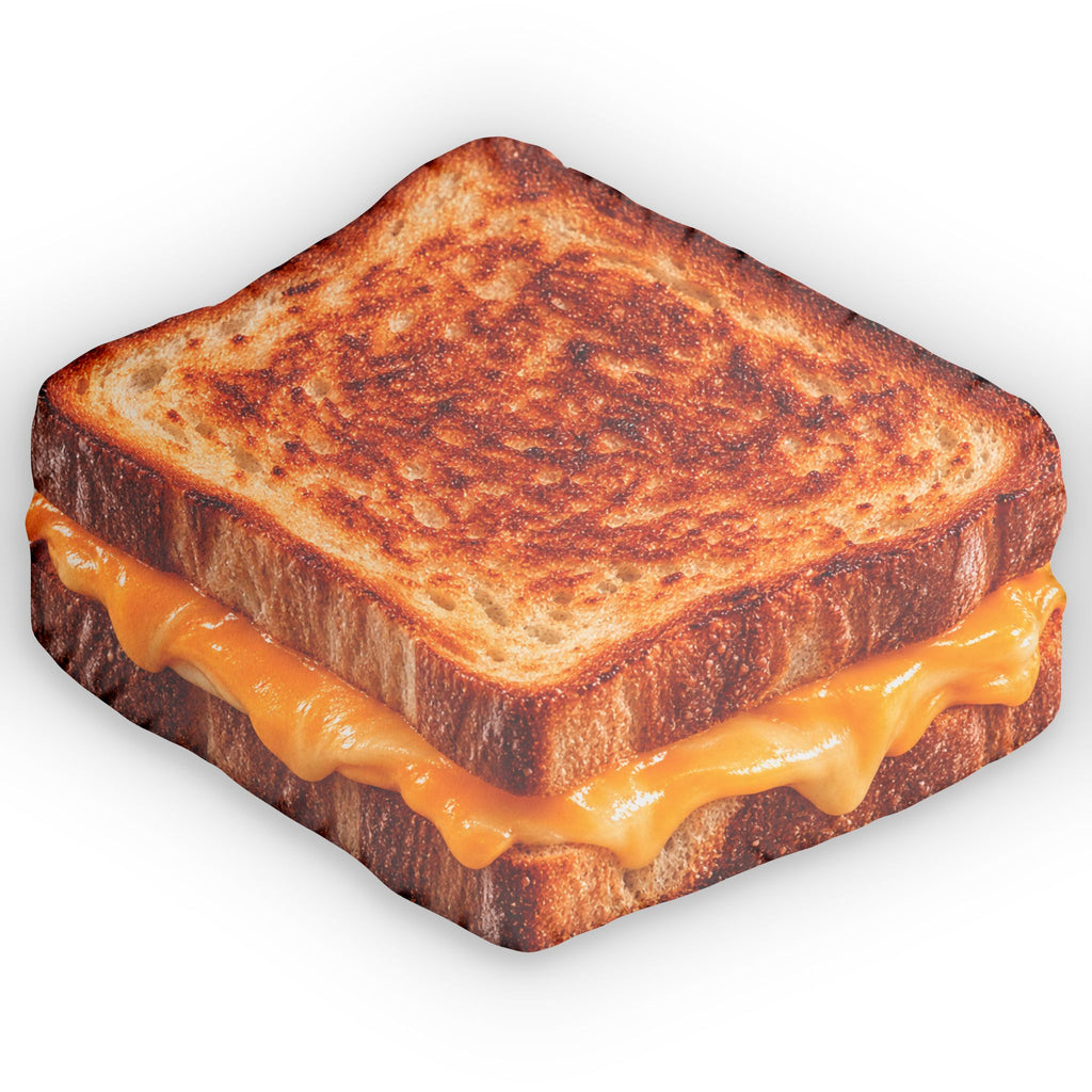 Grilled Cheese Shaped Pillow — Realistic Cheese Sandwich Plush