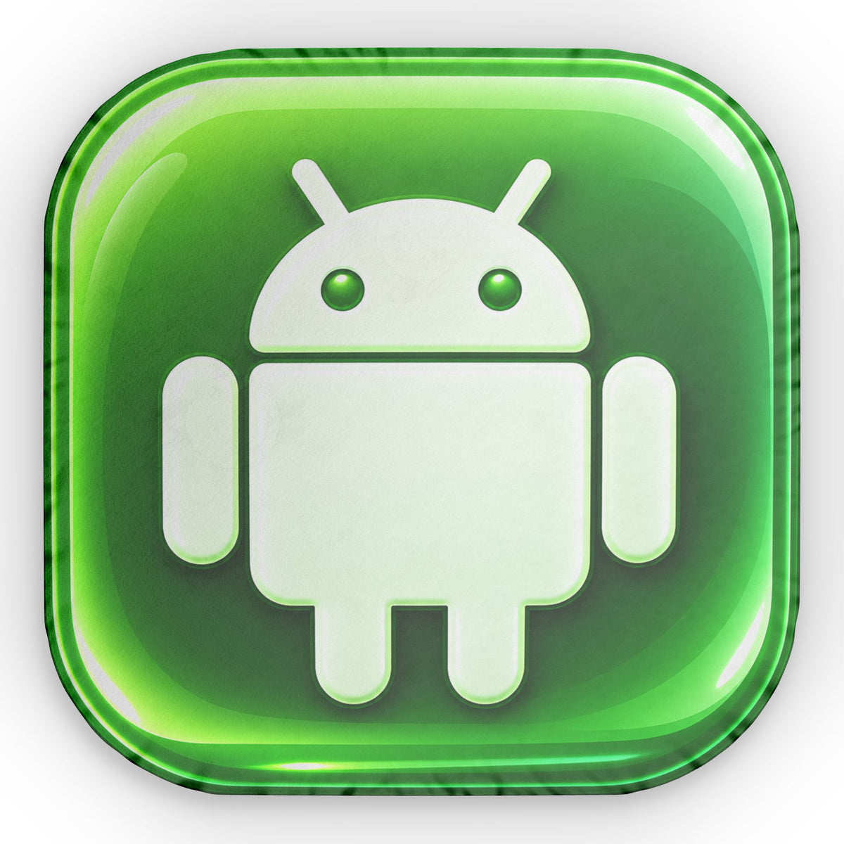 Android Logo Shaped Pillow — Green Tech Icon Throw Pillow