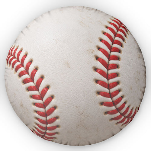 Baseball-Shaped Throw Pillow — Custom Sports Room Accent