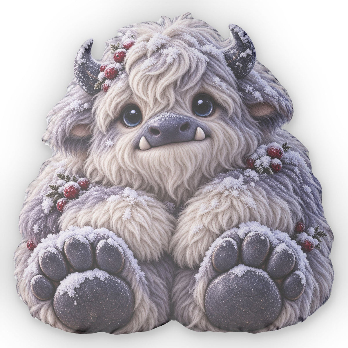 Cute Yeti Shaped Pillow — Plush Snowy Baby Monster Decorative Cushion