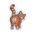 Funny Ginger Cat Butt Shaped Pillow — Novelty Cat Throw Pillow
