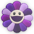 Purple Smiling Flower Pillow — Cute Custom Shaped Throw Pillow