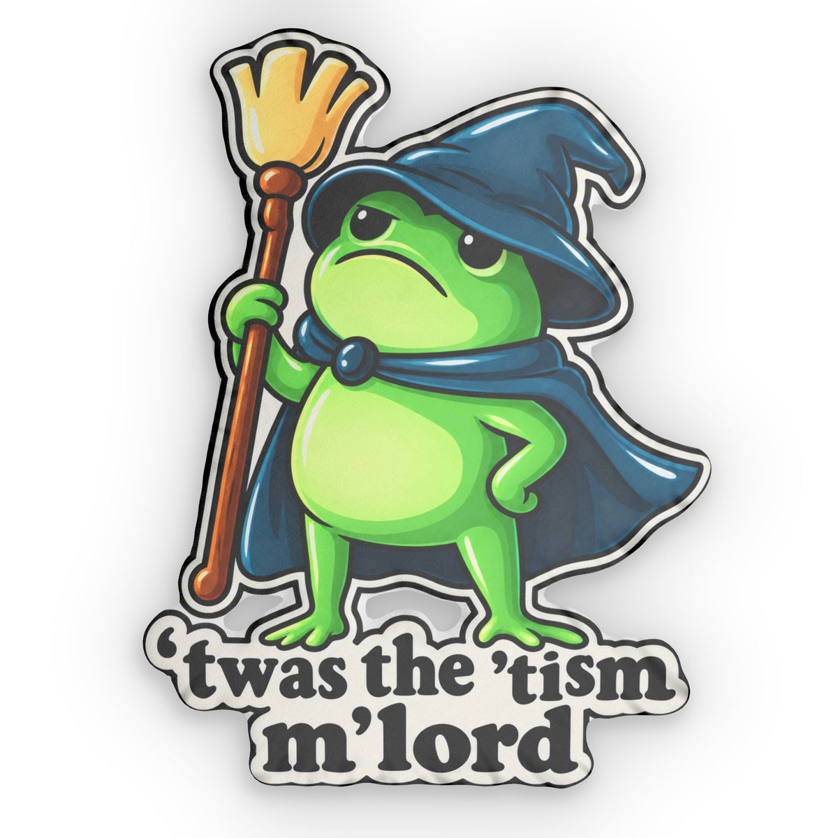 Wizard Frog Shaped Pillow – "'Twas the 'rism, m'lord" Novelty Cushion