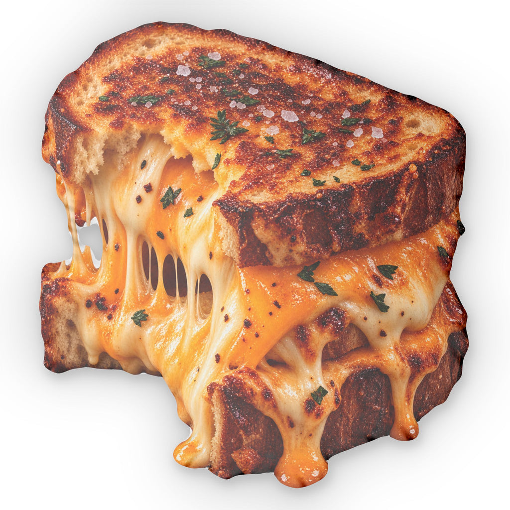 Grilled Cheese Shaped Pillow — Melty Cheese Novelty Throw Pillow