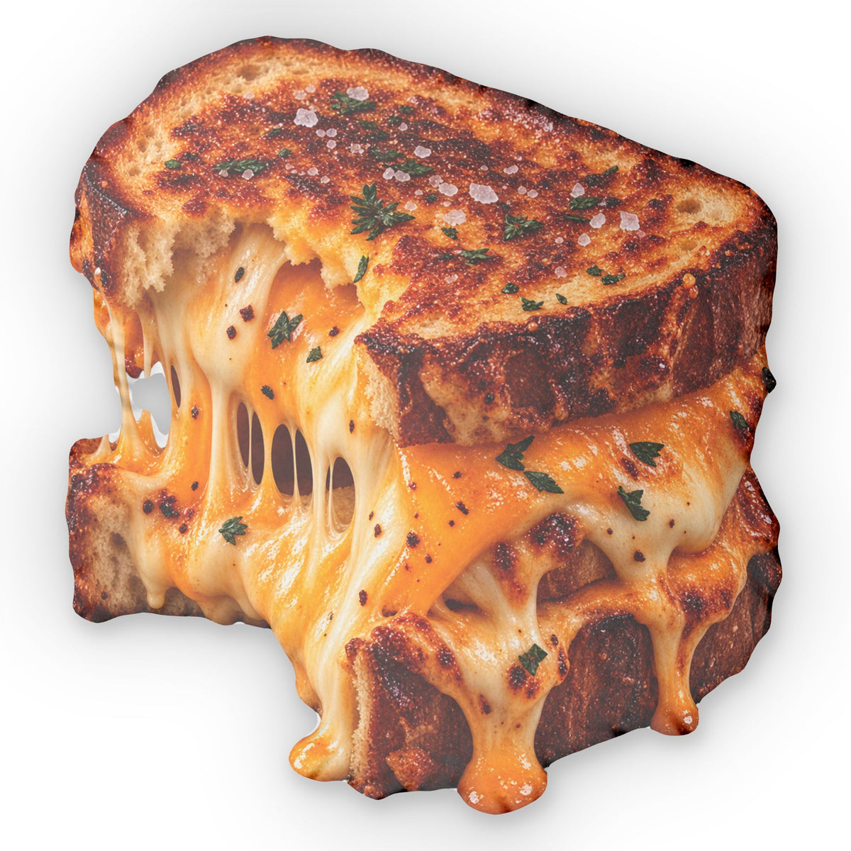 Grilled Cheese Shaped Pillow — Melty Cheese Novelty Throw Pillow