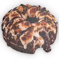 Toasted Marshmellow Donut Custom Shaped Pillow — Toasted Marshmallow & Chocolate Dessert Cushion