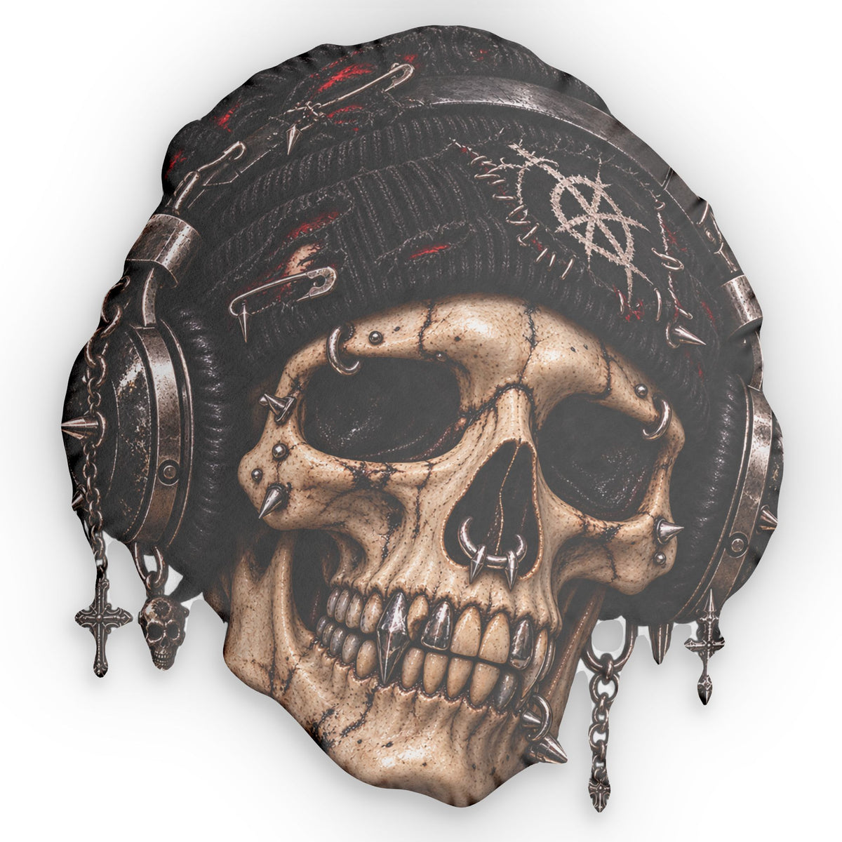 The Deadbeat Pillow — Gothic Skull Decorative Throw Pillow