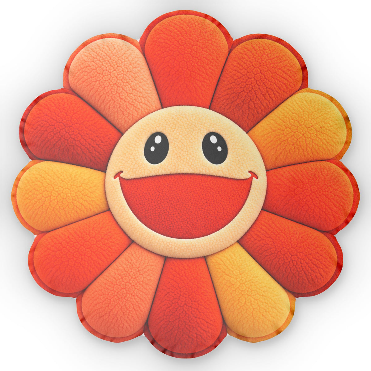 Smiling Sunflower Pillow — Bright Floral Shaped Throw Pillow
