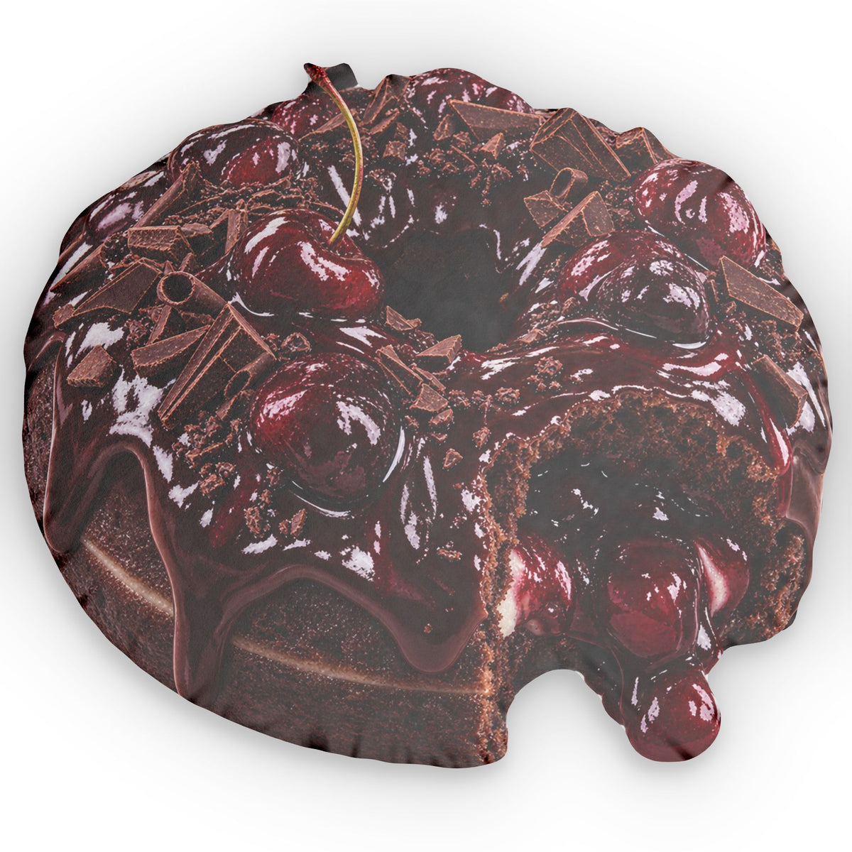 Cherry Chocolate Bomb Pillow — Custom Shaped Dessert Throw Pillow