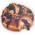 Blackberry Cheesecake Donut Shaped Pillow — Food Photo Throw Cushion